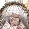 6 ft Artificial Rose Flower Garland with 20 LED String Lights – Battery-Operated Pink Silk Vine for Wedding, Party, Garden & Home Décor